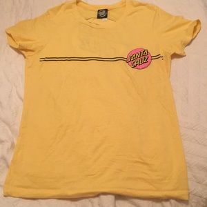 Yellow form fitting Santa Cruz top